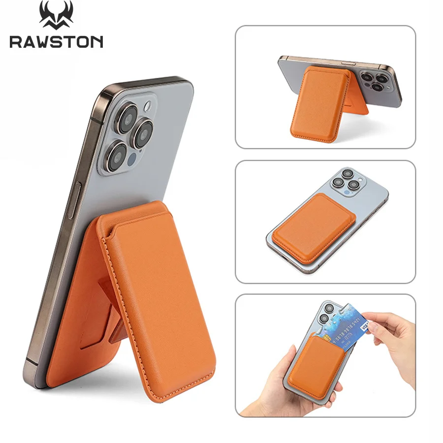 Kickstand Adjustable - Étui portefeuille en cuir magnétique avec