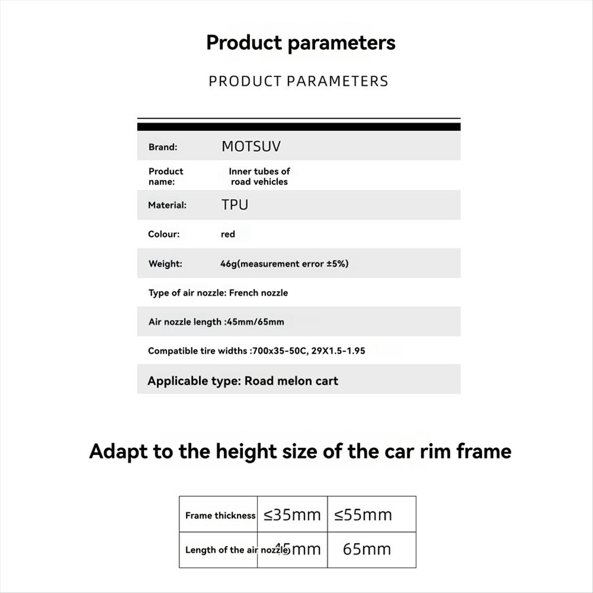 Chambre à air TPU T34C pour vé - Inner Tube 700C avis et prix